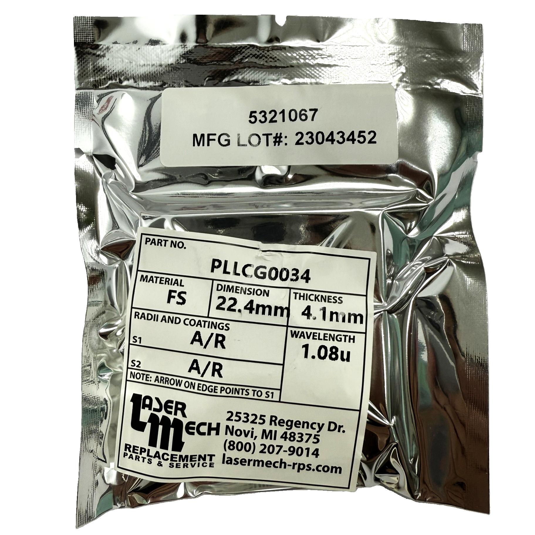 PLLCG0034  COVER GLASS 22.4 DIA X 4.1MM